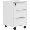 HOMCOM Vertical Filing Cabinet with Lock, 3-Drawer File Cabinet, White