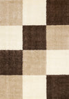 Fairmont Brown Beige White Checkered Rug, 5'3\" x 7'7\" Indoor Area Rug