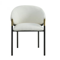 Pater Modern Dining Chairs With Upholstered Fabric Seating And Metal Legs,white
