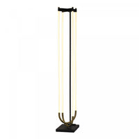 Cascata Integrated Led Floor Lamp, Black And Brushed Brass