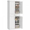 HOMCOM Modern Kitchen Pantry with Shelves, White