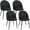 HOMCOM Dining Chairs Set of 4 Kitchen Chairs with Metal Legs Black