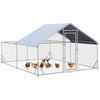 Pawhut Large Metal Chicken Coop, Hen Run House With Anti-ultraviolet Cover, Walk-in Poultry Cage For Ducks, Rabbits, Outdoor Backyard Farm, 13.1' X 9.8' X 6.4'