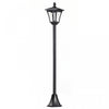 Outsunny Outdoor Garden Solar Post Lamp, Light Sensor Dimmable LED Lantern Bollard Pathway 63\" Tall, Black
