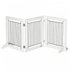 Pawhut Freestanding Pet Gate, Folding Dog Gate With 2 Support Feet, 24\" High, 3 Panels, For Small Dogs, Puppies, Indoor Use - White