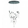 Celine 20 Light Integrated Led Chandelier, Brass With Laser Lined Glass Rods