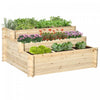 Outsunny Raised Garden Bed with 9 Grow Grids and Non-woven Fabric, Natural