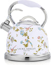Laura Ashley Stainless Steel Stovetop Elveden White Tea Kettle - VQ-SBNK057-LAEW-CA
