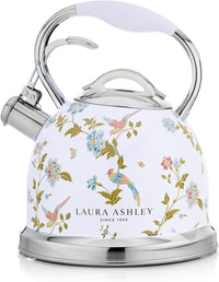 Laura Ashley Stainless Steel Stovetop Elveden White Tea Kettle - VQ-SBNK057-LAEW-CA