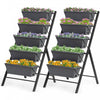 Costway Set Of 2 4 Ft Vertical Raised Garden Bed 5-tier Planter Box For Patio Balcony