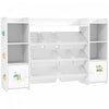 Qaba Kids Bookshelf and Toy Storage Organizer, Children Bookcase with 8 Removable Storage Bins, Shelves, 2 Cabinets for Playroom, Nursery, Kids Room, White