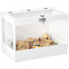 Pawhut Hamster Cage, 31.5\"l Transparent Acrylic Small Animal Habitat With Openable Top, Exercise Play House With Hut, Seesaw, Ladder For Dwarf Hamster, Gerbil, White