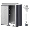 Outsunny 5x3 Ft Small Outdoor Storage Shed With Adjustable Shelf Dark Grey