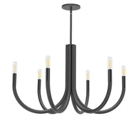Dainolite Wand 6 Light Chandelier Matte Black Lamp