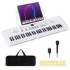 Costway 61Key Keyboard Piano for Beginners,Electric Portable Digital Piano with Music Stand White