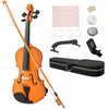 HOMCOM 4/4 Full Size Violin Kit, Wood Acoustic Violin Set for Beginners, Adults, Students, Musical Instrument Fiddle Kit with Hard Case, Bow, Rosin, Bridge and Shoulder Rest, Brown