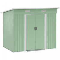 Outsunny Outdoor Storage Shed, Garden Shed With Lockable Doors, Light Green