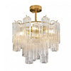 Sophia 5 Light Semi Flush Mount, Brass With Tronchi Style Glassware