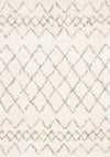 Taylor Cream Brown Lattice Shag Rug, 5'3\" x 7'7\" Indoor Area Rug