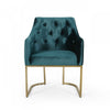 Jasmine Ergonomic Velvet Upholstery Club Chair, Teal