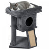 Pawhut Cat Tree, Small Cat Tower With Perch, Scratching Post, Cat Condo, Toy Ball For Kitty, Indoor Use, Dark Grey
