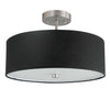 Dainolite Everly 3 Light Semi-flush Mount Satin Chrome Finish Black Shade Lamp