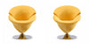 Tulip Modern Velvet Swivel Lounge Chair in Yellow - Set of 2