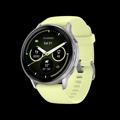 Garmin Venu 4 45mm Silver Citron Vibrant Smartwatch - Display Tracker, AMOLED Screen, Multi-Band GPS, Garmin Coach, Customization, Multi-Sport Splits