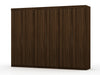 Mulberry Contemporary Modern 13-Piece Wardrobe Closet in Chestnut Brown