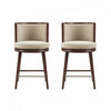 Evalyn Modern Wood Upholstered Counter Stool in Natural - Set of 2