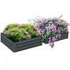 Outsunny 39\" X 39\" X 12\" Set Of 2 Raised Garden Bed, Elevated Planter Box With Galvanized Steel Frame For Growing Flowers, Herbs, Succulents, Dark Grey