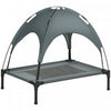 Pawhut Elevated Cooling Pet Bed Portable Raised Dog Cot With Canopy For Medium Sized Dogs, Indoor & Outdoor, 30\"x 24\"x 29\", Grey