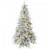 HOMCOM 6ft Prelit Flocked Christmas Tree, Downswept Hinged Xmas Tree