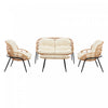 Pine Modern 4-Piece Conversation Set in Cream Patio Seating Package