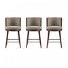 Evalyn Modern Wood Upholstered Counter Stool in Dove - Set of 3