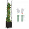Costway 1 Pcs Raised Garden Bed With Trellis And Wheels Self-watering Planter Box With 3 Heights
