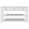 Wendy Solid Wood Console Table With 3 Drawers And 2 Open Shelves,antique White Accent Cabinet