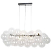 Dainolite Comet 10 Light Horizontal Pendant Polished Chrome Clear Glass Lamp