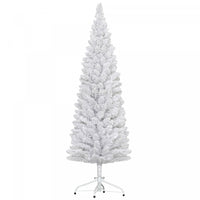 Homcom Snow Flocked Pencil Christmas Tree With Realistic Branch Tips White