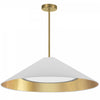 Dainolite Padme Pendant 30w Aged Brass White/Gold Shade Lamp