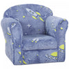 Qaba Toddler Chair, Kids Chair With Luminous Universe Design, Wooden Frame, Kids Sofa For 18-36 Months, Blue