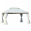 Outsunny 13' X 10' Outdoor Patio Gazebo Canopy With 2-tier Polyester Roof, Vented Mesh Sidewall & Strong Aluminum Frame, Cream White