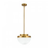 Dahlia 1 Light Pendant 12\", Brushed Brass