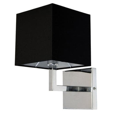 Dainolite Lucas 1 Light Wall Sconce Polished Chrome Black Shade Finish Lamp|Applique murale Lucas de Dainolite avec abat-jour noir, fini chromé poli et 1 ampoule