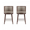 Evalyn Modern Wood Upholstered Counter Stool in Taupe - Set of 2