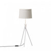 26\" White Sleek Crossed Legs Table Lamp with Fabric Shade