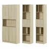 Liora Set Of Bookcase And 2 Narrow 5-shelf Bookcases - Bleached Oak