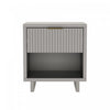 Elara Contemporary 18\" Solid Wood Nightstand in Light Gray (1-Drawer)