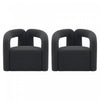 Darian Modern Boucle Lounge Chair in Black - Set of 2