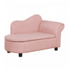 Qaba Kids Sofa, Toddler Couch With Storage Compartment, Children Chaise Lounge, Armrest Chair For Preschool For Kids Room, Kindergarten, Eucalyptus Wood, Pink
